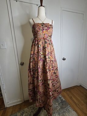J. Crew Multicolor Paisley Tiered Maxi Dress